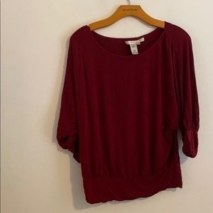 STUDIO M SOLID RED BLOUSE SIZE SMALL